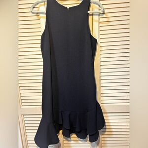 Cynthia Rowley Black Sleevless Ruffle-Hem Dress